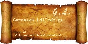 Gerresch Lóránt névjegykártya